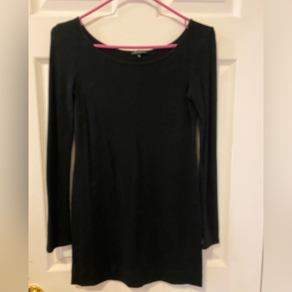 Theory Black Bodycon Long Sleeve Dress